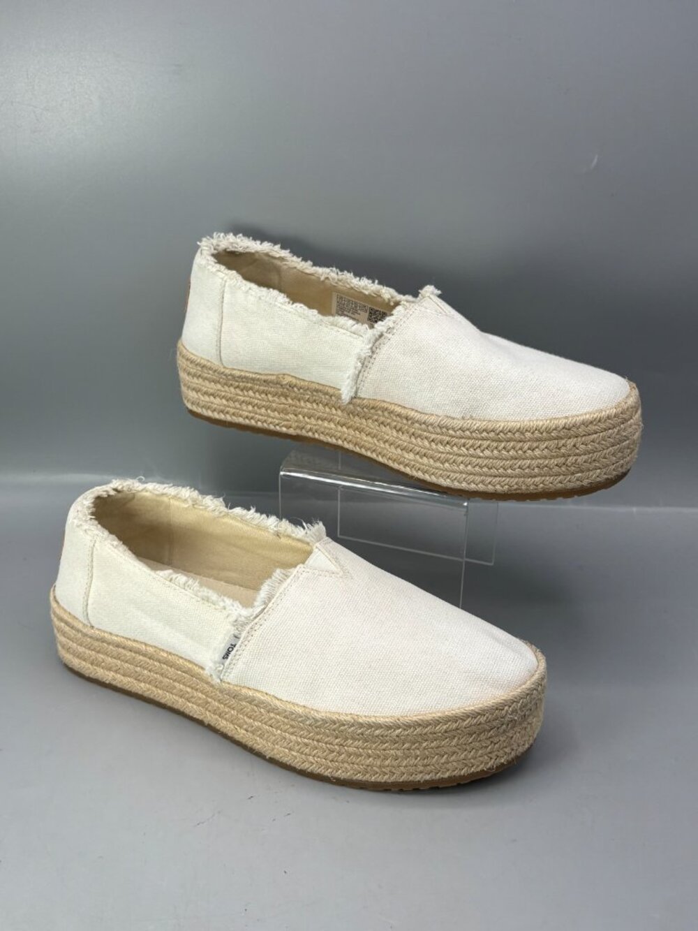 Toms Valencia Platform Espadrilles Womens 7.5 Tan Comfort Round Toe 10019820